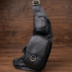 Сумка через плечо из натуральной кожи Vintage 22958 Черный