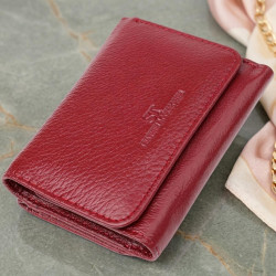 Компактный кошелек удобного формата из натуральной кожи ST Leather 23077 Бордовый