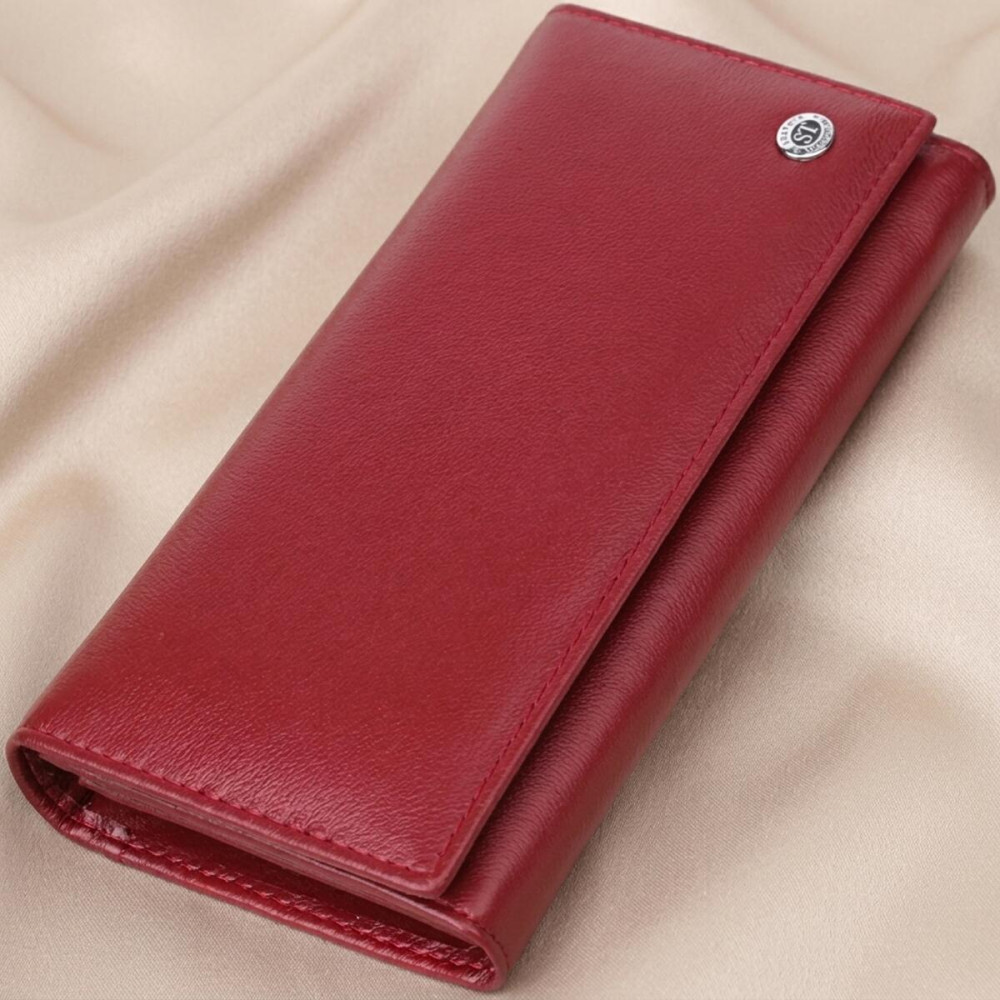 Місткий жіночий гаманець із натуральної шкіри ST Leather 23089 Бордовий