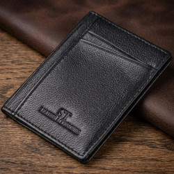 Мужской кошелек для карточек из натуральной кожи ST Leather 23091 Черный