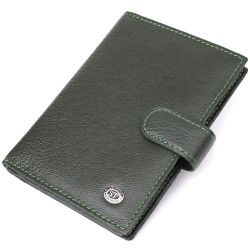 Оригінальна обкладинка на документи унісекс із натуральної шкіри ST Leather 23119 Зелений